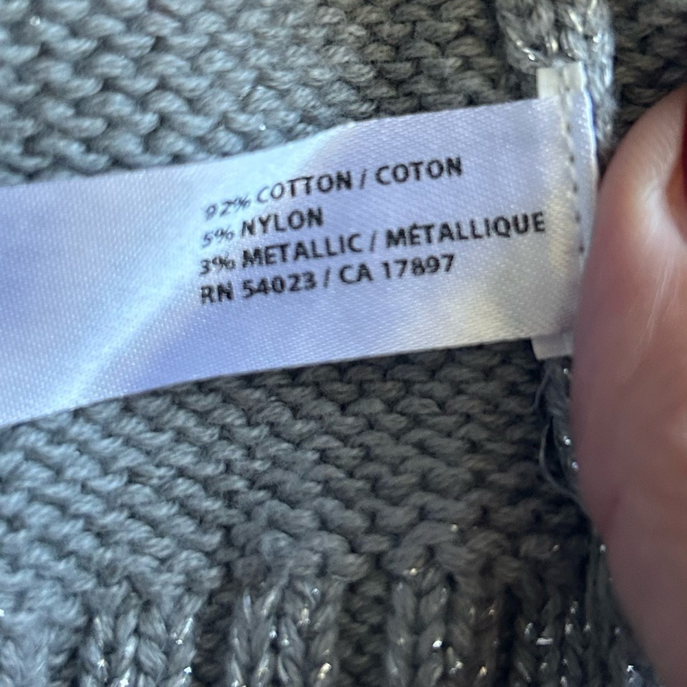 Old Navy long gray with metallic silver cardigan size XL - Picture 7 of 9